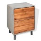 vidaXL Nachttisch Beton Akazienholz Massiv 40 x 30 x 50 cm vidaXL Nachttisch Beton Akazienholz Massiv 40 x 30 x 50 cm