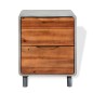 vidaXL Nachttisch Beton Akazienholz Massiv 40 x 30 x 50 cm vidaXL Nachttisch Beton Akazienholz Massiv 40 x 30 x 50 cm
