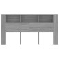 vidaXL Kopfteil mit Ablagen Grau Sonoma 200x18,5x104,5 cm