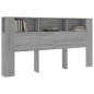 vidaXL Kopfteil mit Ablagen Grau Sonoma 200x18,5x104,5 cm