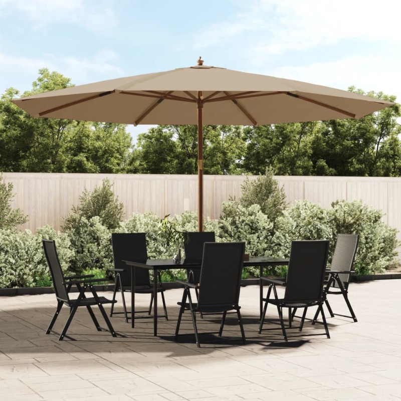 vidaXL Sonnenschirm mit Holzmast Taupe 400x273 cm vidaXL Sonnenschirm mit Holzmast Taupe 400x273 cm