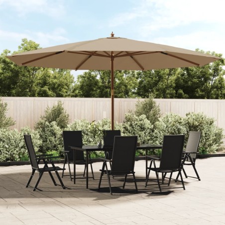 vidaXL Sonnenschirm mit Holzmast Taupe 400x273 cm