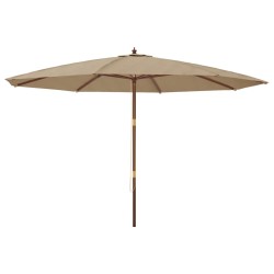 vidaXL Sonnenschirm mit Holzmast Taupe 400x273 cm