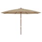 vidaXL Sonnenschirm mit Holzmast Taupe 400x273 cm vidaXL Sonnenschirm mit Holzmast Taupe 400x273 cm
