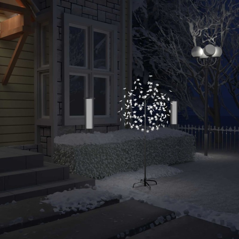 vidaXL Weihnachtsbaum 120 LEDs Kaltweißes Licht Kirschblüten 150 cm vidaXL Weihnachtsbaum 120 LEDs Kaltweißes Licht Kirschblüten 150 cm