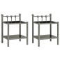 vidaXL Nachttische 2 Stk. Grau und Schwarz Metall und Glas vidaXL Nachttische 2 Stk. Grau und Schwarz Metall und Glas