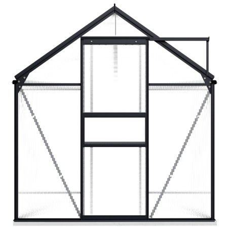 vidaXL Gewächshaus mit Fundament Anthrazit Aluminium 4,75 m²