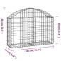 vidaXL Gabione mit Hochbogen 100x30x60/80 cm Verzinktes Eisen vidaXL Gabione mit Hochbogen 100x30x60/80 cm Verzinktes Eisen