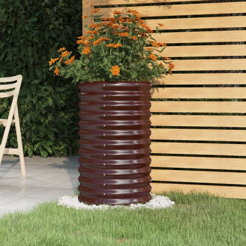 vidaXL Pflanzkübel Pulverbeschichteter Stahl 40x40x68 cm Braun vidaXL Pflanzkübel Pulverbeschichteter Stahl 40x40x68 cm Braun