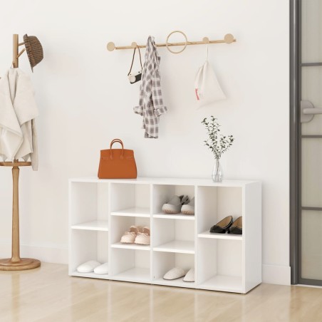 vidaXL Schuhbank Weiß 103x30x54,5 cm Holzwerkstoff