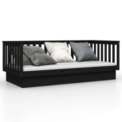 vidaXL Tagesbett Schwarz 80x200 cm Massivholz Kiefer