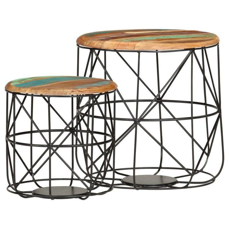 vidaXL Couchtische 2 Stk. Altholz Massiv vidaXL Couchtische 2 Stk. Altholz Massiv