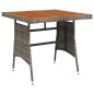 vidaXL Gartentisch Grau 70x70x72 cm Poly Rattan & Massivholz Akazie vidaXL Gartentisch Grau 70x70x72 cm Poly Rattan & Massivholz Akazie