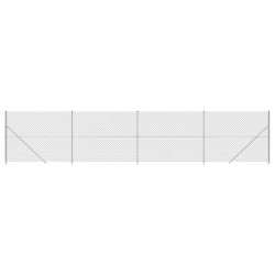 vidaXL Maschendrahtzaun mit Bodenflansch Silbern 2x10 m