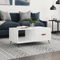 vidaXL Couchtisch Hochglanz-Weiß 90x50x40 cm Holzwerkstoff vidaXL Couchtisch Hochglanz-Weiß 90x50x40 cm Holzwerkstoff