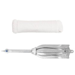 vidaXL Klappanker mit Seil Silbern 12 kg Temperguss