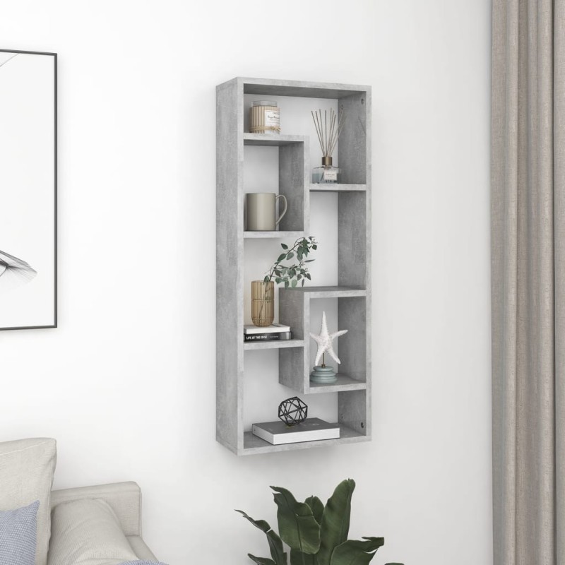 vidaXL Wandregal Betongrau 36x16x90 cm Holzwerkstoff vidaXL Wandregal Betongrau 36x16x90 cm Holzwerkstoff