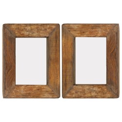 vidaXL Bilderrahmen 2 Stk. 23x28 cm Massives Altholz und Glas
