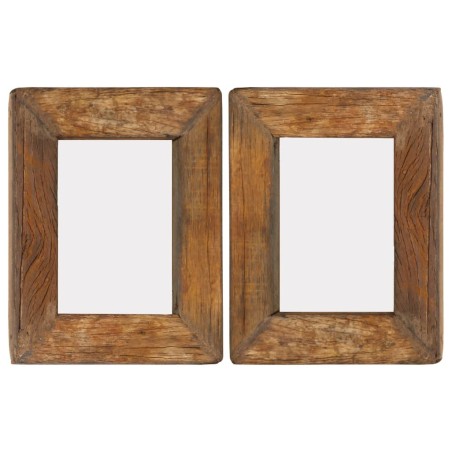 vidaXL Bilderrahmen 2 Stk. 23x28 cm Massives Altholz und Glas