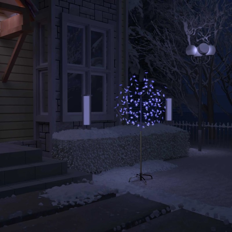 vidaXL Weihnachtsbaum 120 LEDs Blaues Licht Kirschblüten 150 cm vidaXL Weihnachtsbaum 120 LEDs Blaues Licht Kirschblüten 150 cm