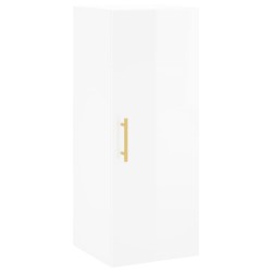 vidaXL Wandschrank Hochglanz-Weiß 34,5x34x90 cm
