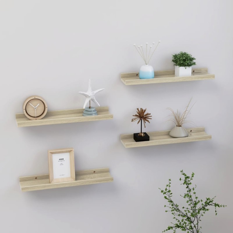 vidaXL Wandregale 4 Stk. Sonoma-Eiche 40x9x3 cm vidaXL Wandregale 4 Stk. Sonoma-Eiche 40x9x3 cm