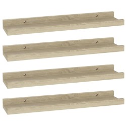 vidaXL Wandregale 4 Stk. Sonoma-Eiche 40x9x3 cm