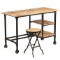 vidaXL Schreibtisch mit Klapphocker Mangoholz Massiv 115x50x76 cm vidaXL Schreibtisch mit Klapphocker Mangoholz Massiv 115x50x76 cm