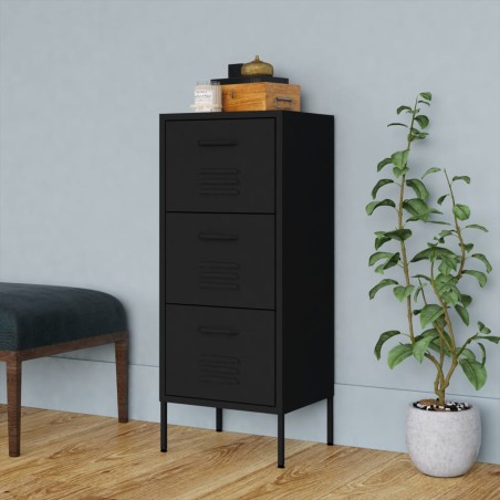 vidaXL Lagerschrank Schwarz 42,5x35x101,5 cm Stahl    