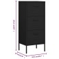 vidaXL Lagerschrank Schwarz 42,5x35x101,5 cm Stahl vidaXL Lagerschrank Schwarz 42,5x35x101,5 cm Stahl