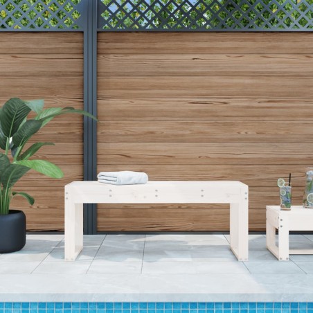 vidaXL Gartenbank Weiß 110x38x45 cm Massivholz Kiefer