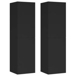 vidaXL TV-Schränke 2 Stk. Schwarz 30,5x30x110 cm Holzwerkstoff