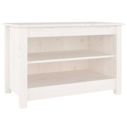 vidaXL Schuhbank Weiß 70x38x45,5 cm Massivholz Kiefer