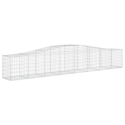 vidaXL Gabione mit Hochbogen 400x50x60/80 cm Verzinktes Eisen