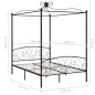 vidaXL Himmelbett-Gestell Schwarz Metall 120 x 200 cm vidaXL Himmelbett-Gestell Schwarz Metall 120 x 200 cm