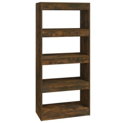 vidaXL Bücherregal/Raumteiler Räuchereiche 60x30x135 cm Holzwerkstoff