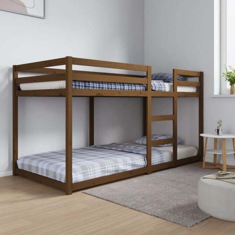 vidaXL Etagenbett Honigbraun 90x200 cm Massivholz Kiefer vidaXL Etagenbett Honigbraun 90x200 cm Massivholz Kiefer