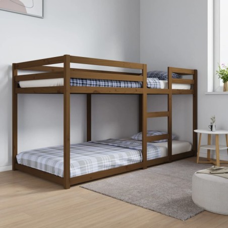 vidaXL Etagenbett Honigbraun 90x200 cm Massivholz Kiefer