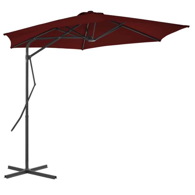 vidaXL Sonnenschirm mit Stahlmast Bordeauxrot 300x230 cm vidaXL Sonnenschirm mit Stahlmast Bordeauxrot 300x230 cm