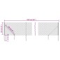 vidaXL Maschendrahtzaun mit Bodenhülsen Silbern 1x25 m vidaXL Maschendrahtzaun mit Bodenhülsen Silbern 1x25 m
