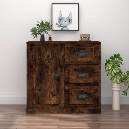 vidaXL Sideboard Räuchereiche 70x35,5x67,5 cm Holzwerkstoff