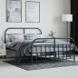 vidaXL Bettgestell mit Kopf- und Fußteil Metall Schwarz 140x200 cm vidaXL Bettgestell mit Kopf- und Fußteil Metall Schwarz 140x200 cm