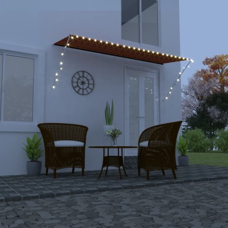 vidaXL Einziehbare Markise mit LED 300×150 cm Orange und Braun
