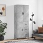 Highboard Betongrau 69,5x34x180 cm Holzwerkstoff Highboard Betongrau 69,5x34x180 cm Holzwerkstoff