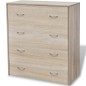 vidaXL Kommode mit 4 Schubladen 60×30,5×71 cm Eichenbraun vidaXL Kommode mit 4 Schubladen 60×30,5×71 cm Eichenbraun