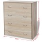 vidaXL Kommode mit 4 Schubladen 60×30,5×71 cm Eichenbraun vidaXL Kommode mit 4 Schubladen 60×30,5×71 cm Eichenbraun