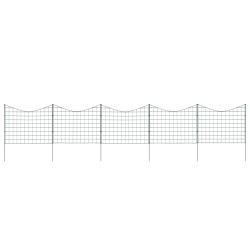 vidaXL Gartenzaun Set Konkav 77,5x64 cm Grün