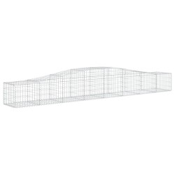 vidaXL Gabione mit Hochbogen 400x50x40/60 cm Verzinktes Eisen
