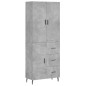 Highboard Betongrau 69,5x34x180 cm Holzwerkstoff Highboard Betongrau 69,5x34x180 cm Holzwerkstoff