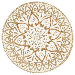 vidaXL Tischsets 6 Stk. Weiß 38 cm Rund Jute
